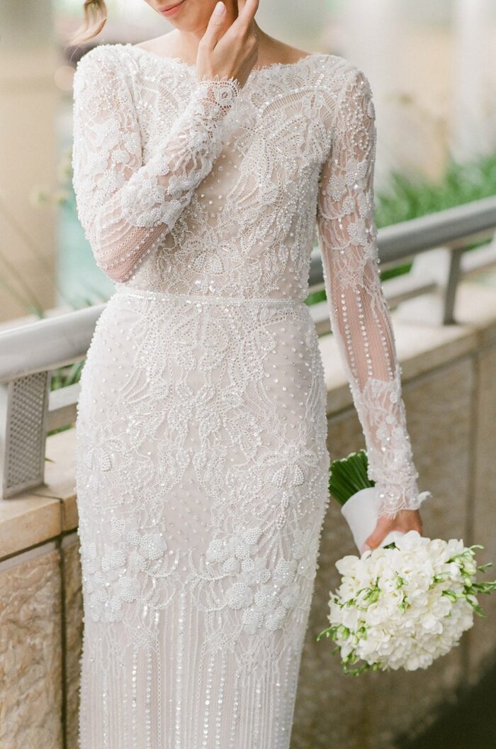 White wedding Bouquet designed by HMR Design