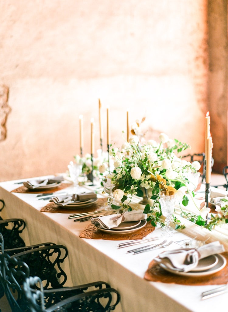 Wedding reception tablescape