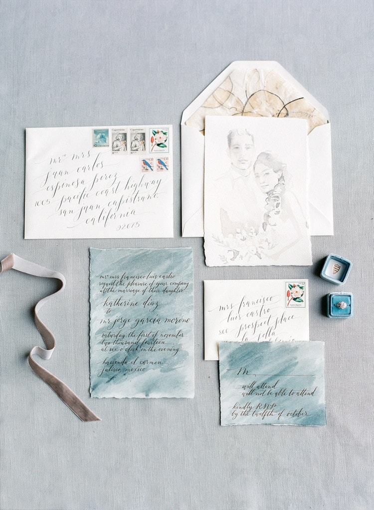 Custom wedding invitation suite