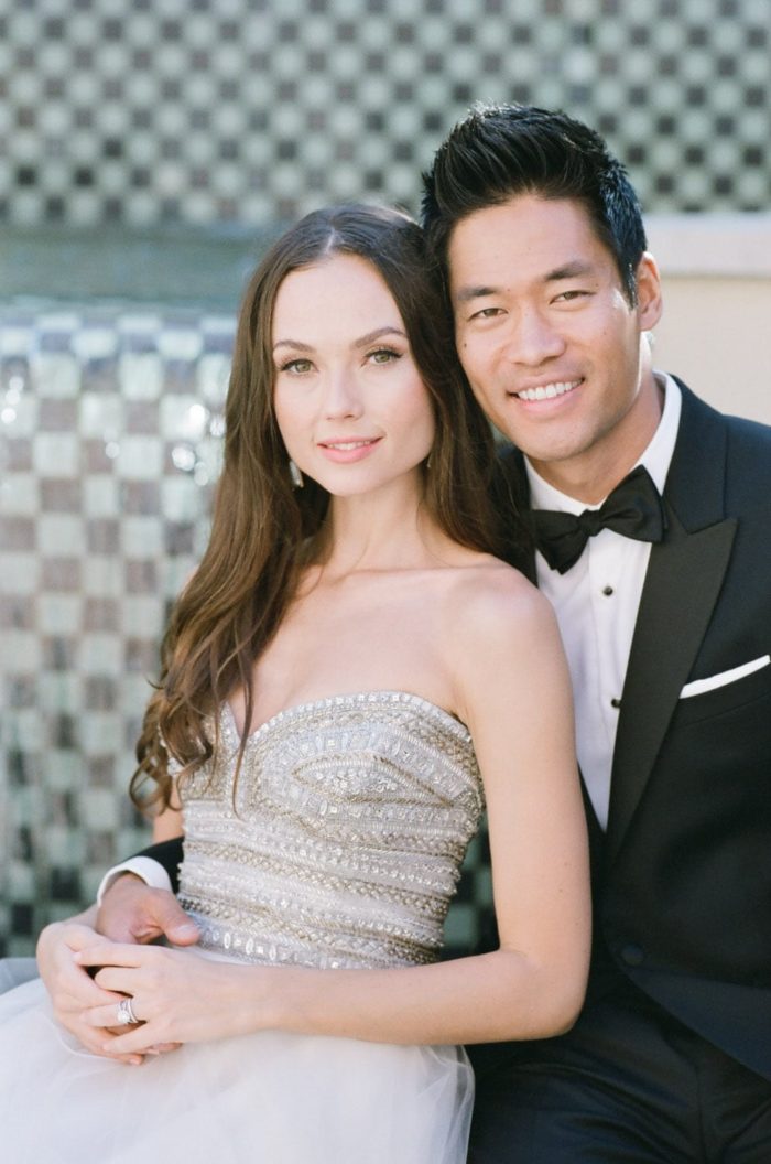 Bride and groom smiling for California wedding photographer Tamara Gruner