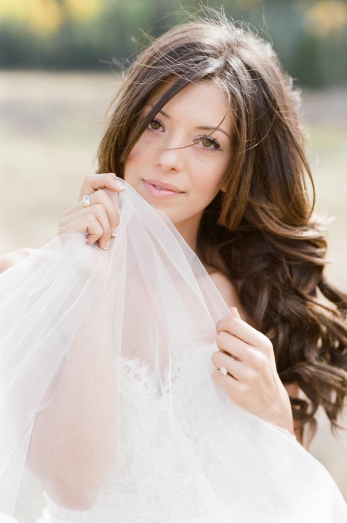 Telluride bride wearing a Hayley Paige Dress