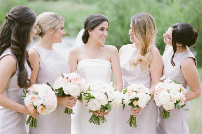 Pretty bridal party at The Four Seasons in Vail with White Birch Weddings