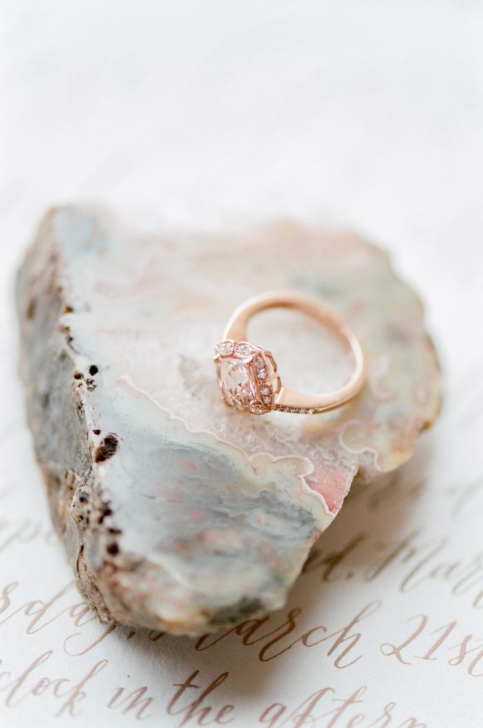Engagement ring at Aspen wedding