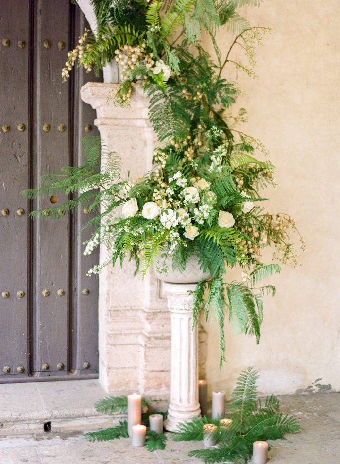 Jose Villa Workshops wedding ceremony with floral decor