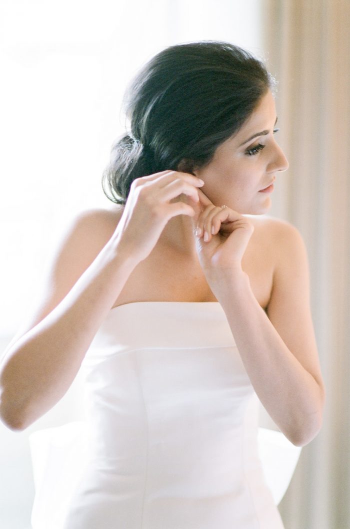 Bride getting ready at The Four Seasons in Vail on her wedding day