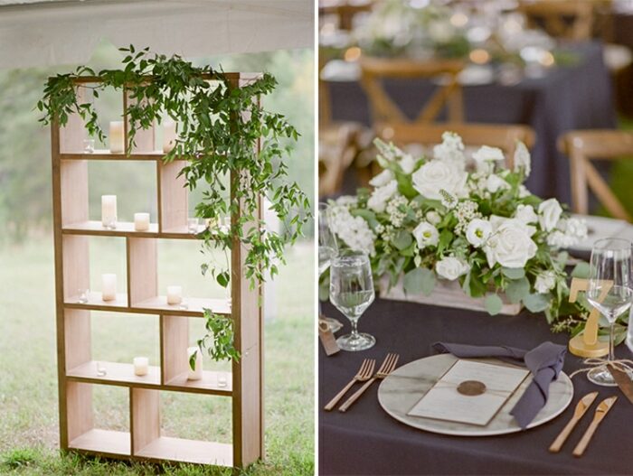 Reception details at Eaton Ranch in Vail Colroado