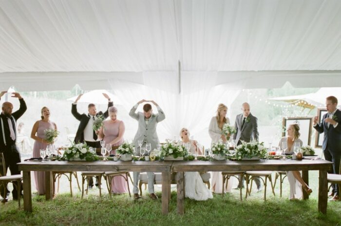 Tented wedding reception at Eaton Ranch in Vail Colorado