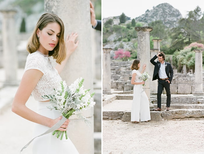 Bride To Be Wearing Manon Gontero Outfit At Glanum Ruins
