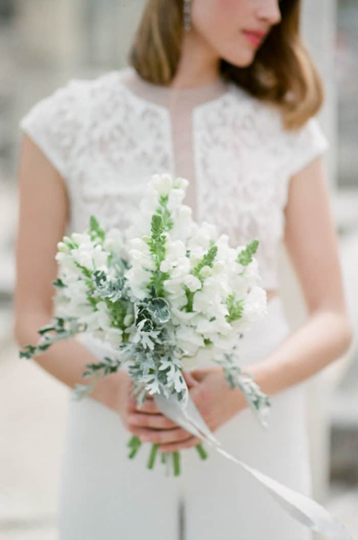 Bridal Bouquet With White Blooms At Glanum Ruins