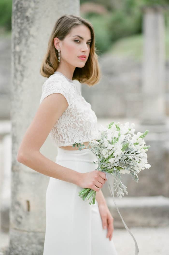 White Wedding Bouquet At Glanum Ruins