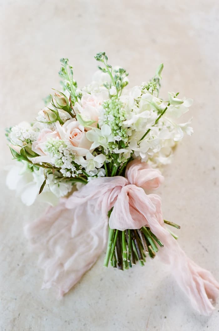 Wedding Bouquet with pink mesh