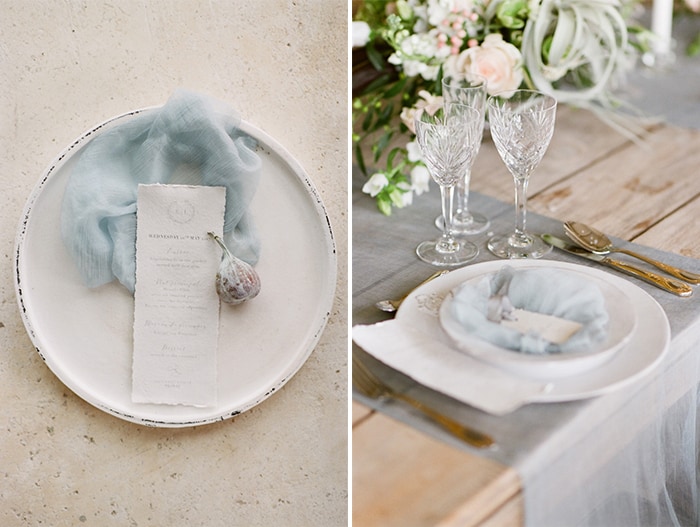 Wedding Details at reception dinner table