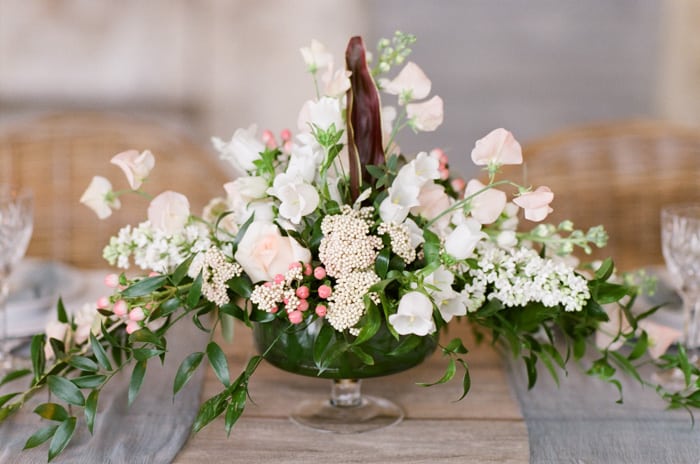 Floral Centrepiece of assortment of white flowers