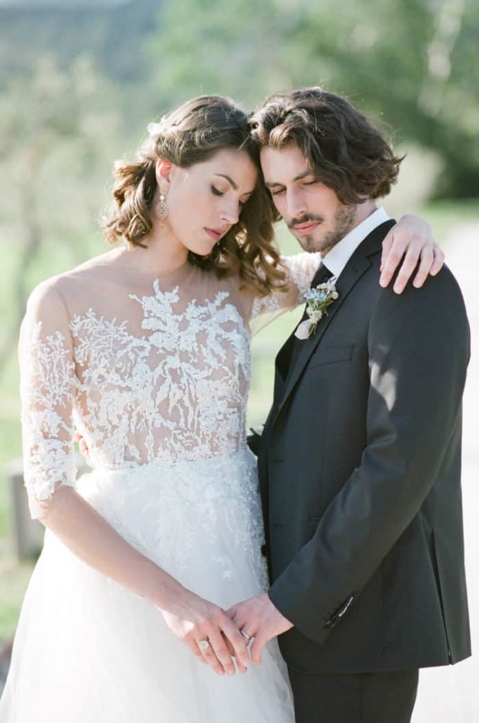 Wedding Couple embracing each other At Domaine De Manville In Provence