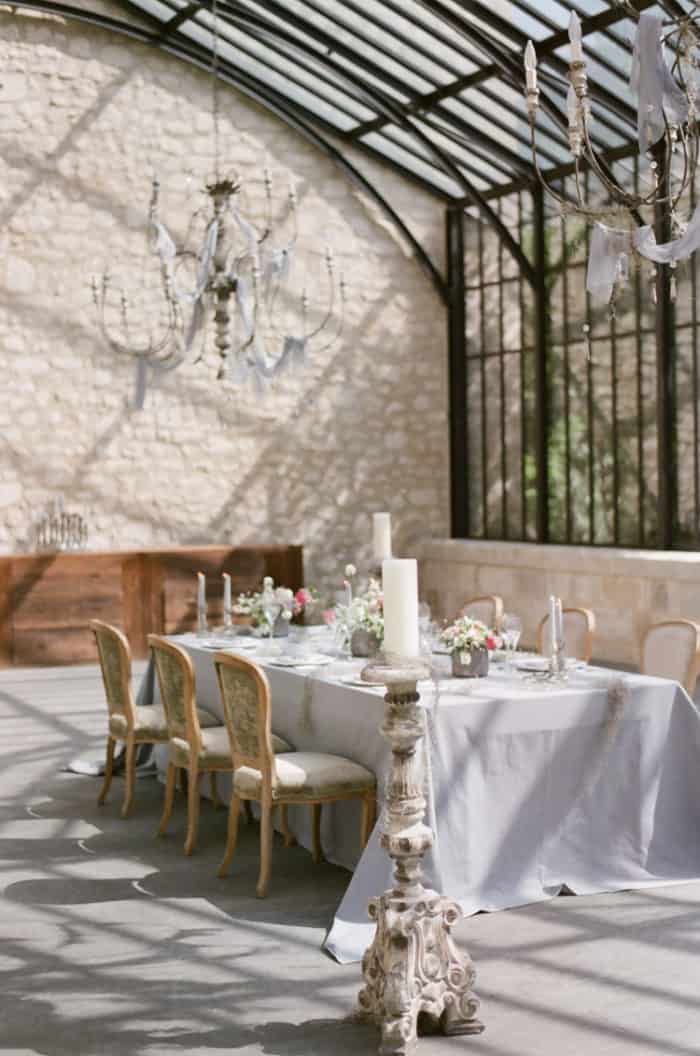 Wedding Reception Table Setup At Domaine De Manville In Provence