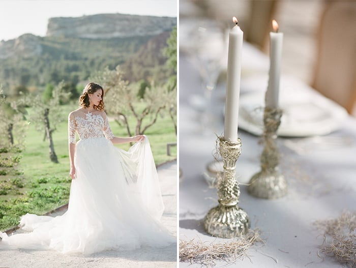 Bride standing At Domaine De Manville In Provence