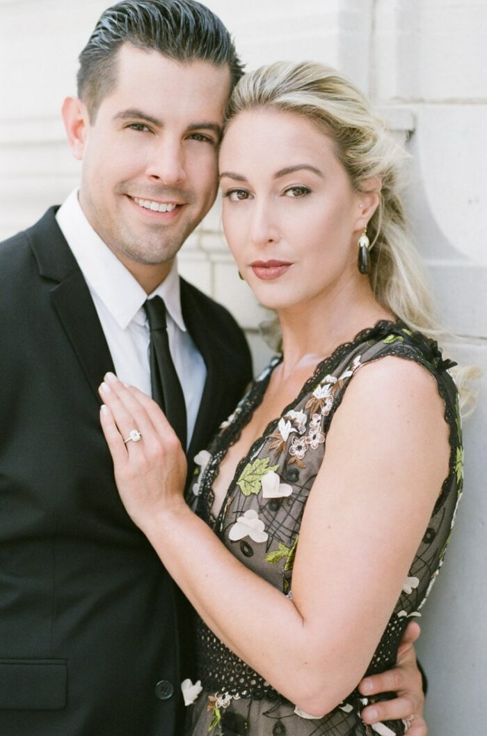 Tight medium portrait shot of couple