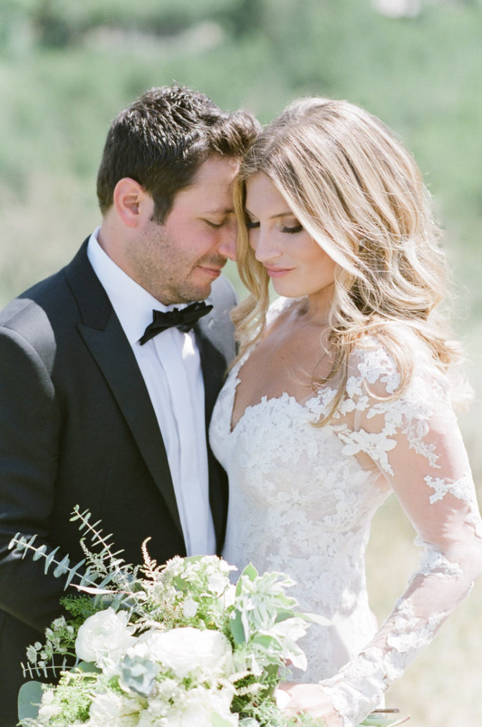 Romance of couple facing close to each other