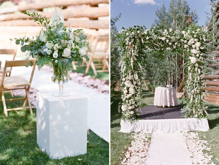Styled shoot of wedding ceremony location