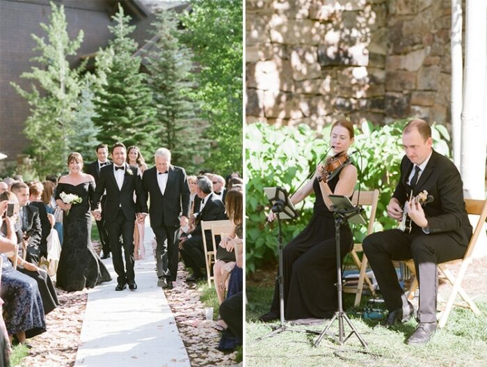 Wedding Procession with live music being played on violins
