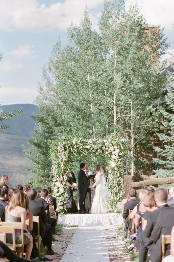 Wedding couple being read vows