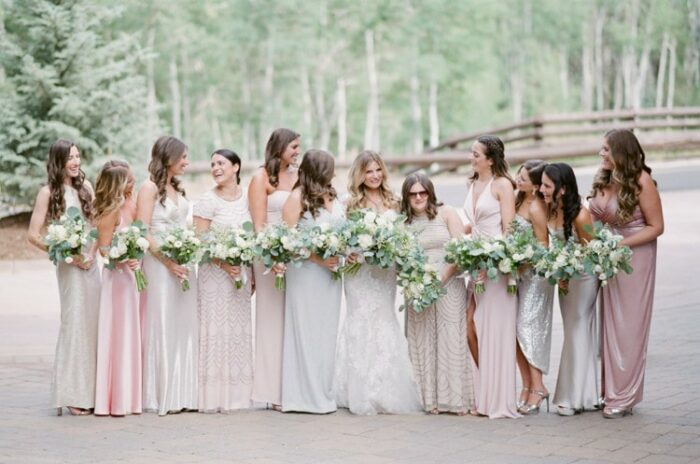 Bride with bridesmaids