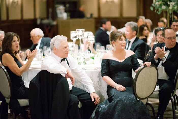 Crowd at wedding reception