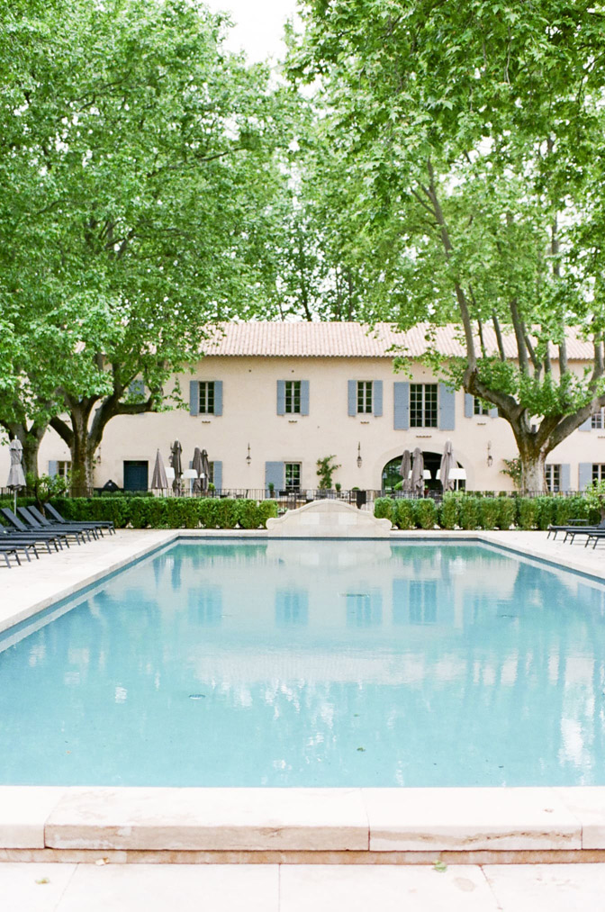 Pool at luxury hotel Domaine de Manville