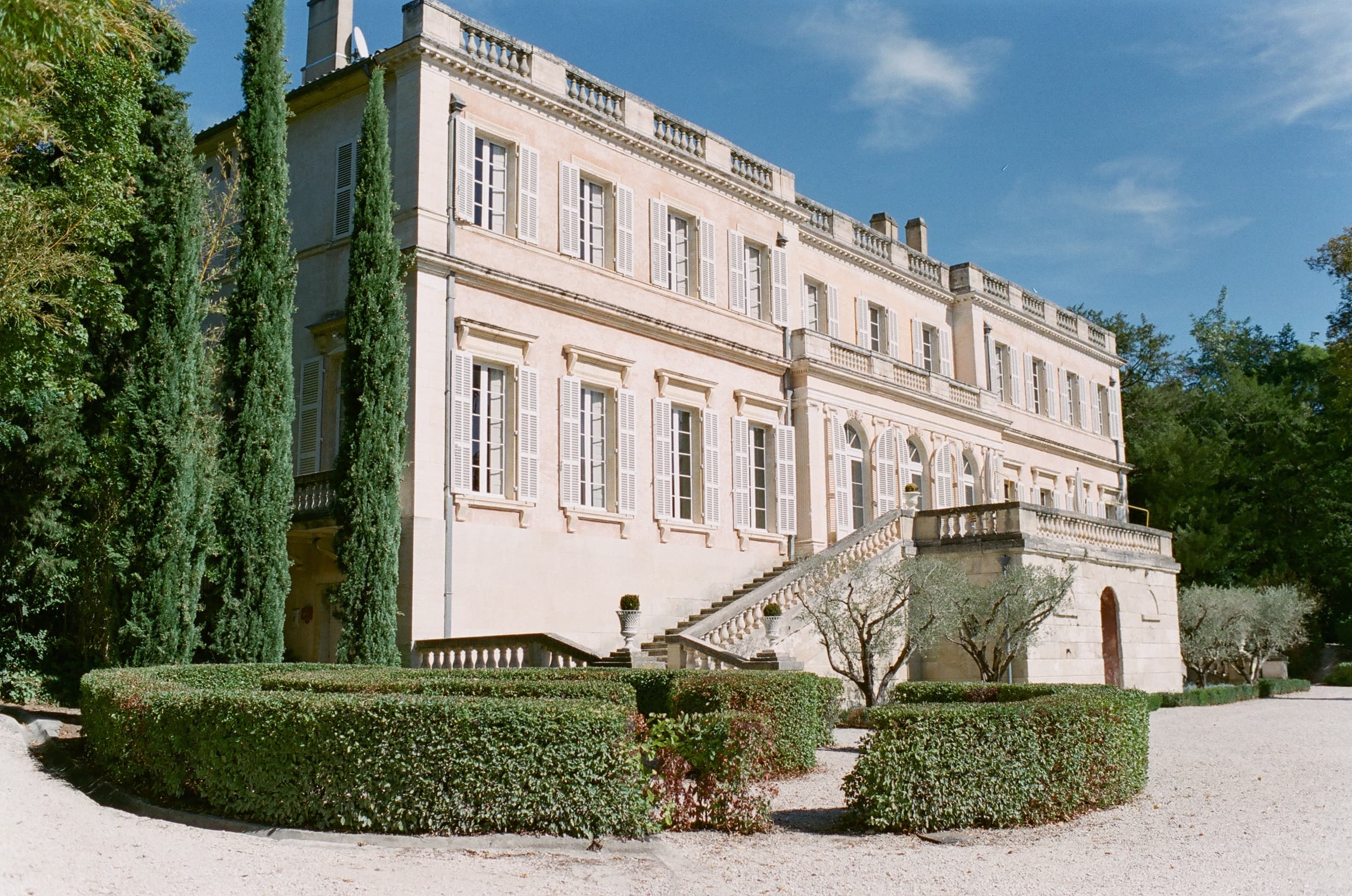 Back facade of Chateau Martinay in Provence