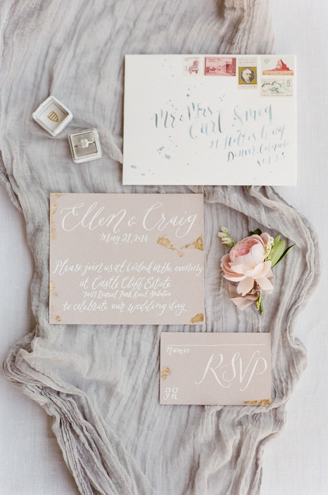 Nib and Pixel's luxury romantic wedding invitation