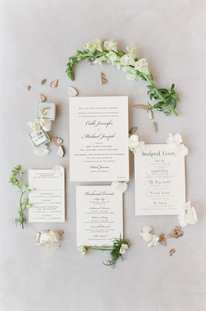 Luxury classic letterpress wedding invitation ideas