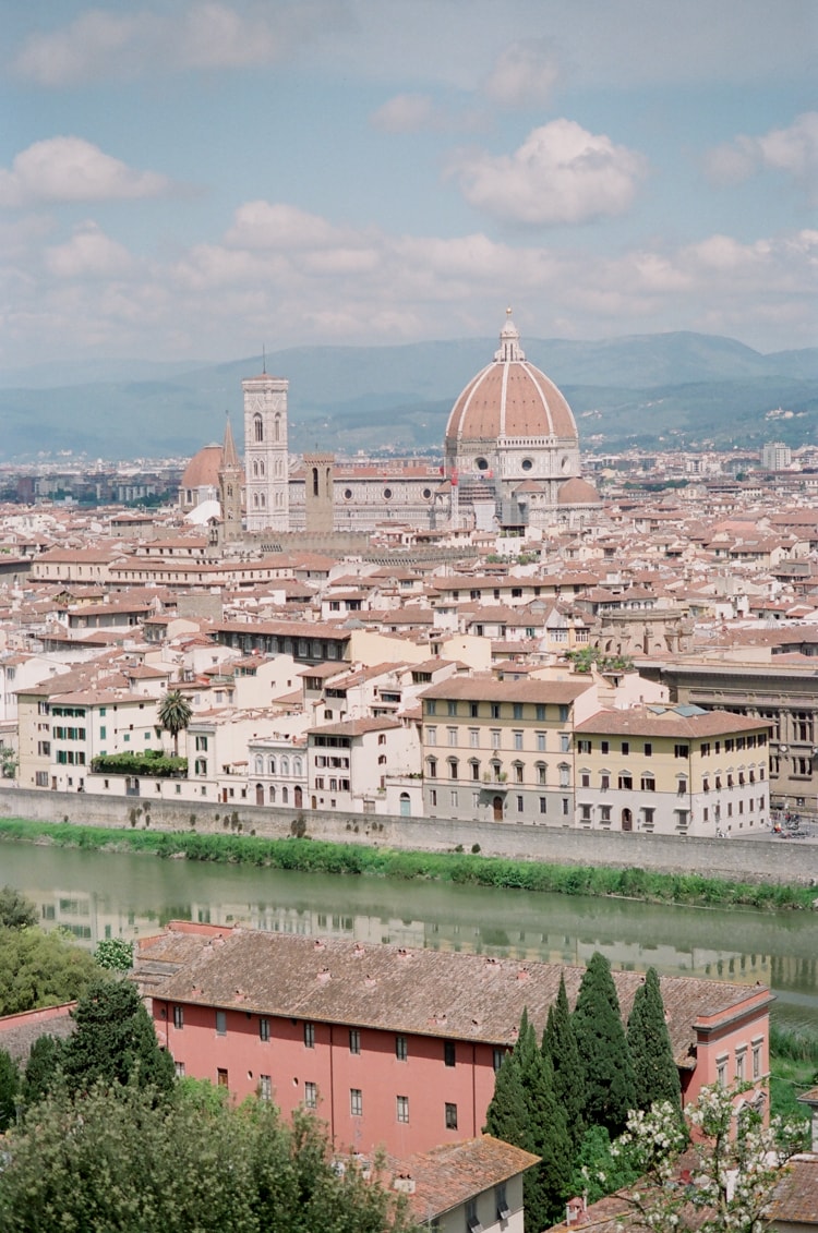 Aerial view of Florence with its Cathedral in focus