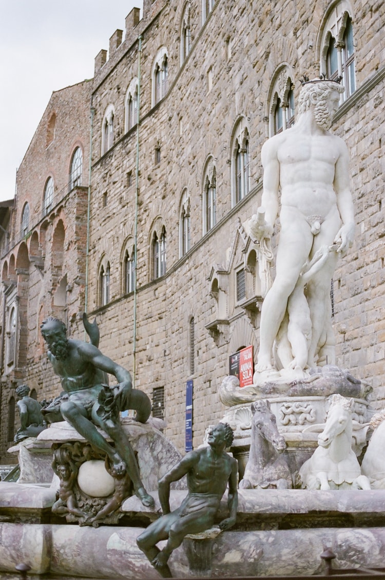 Fountain of Neptun in front of Palazzo Vecchio in Florence Italy