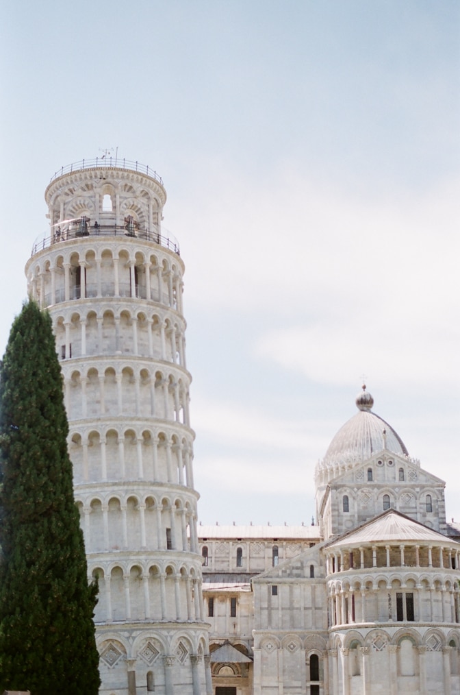 The Leaning Tower and the Baptistery in Pisa Italy