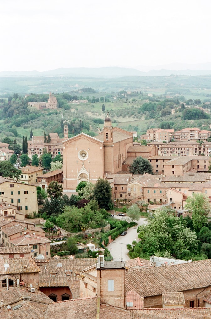 Aerial view of Siena in Italy