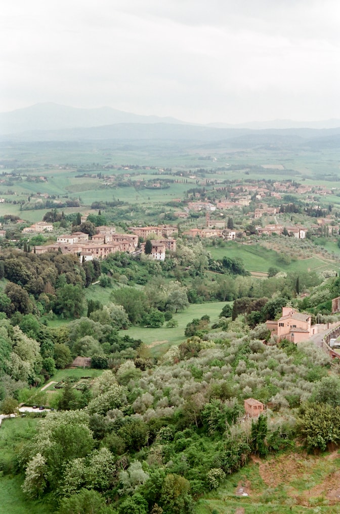 Tuscany landscape and its romantic city Siena in Italy