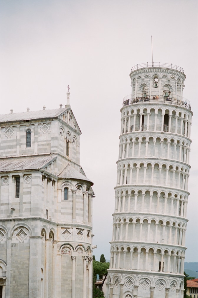 The Leaning Tower and the Cathedral in Pisa Italy