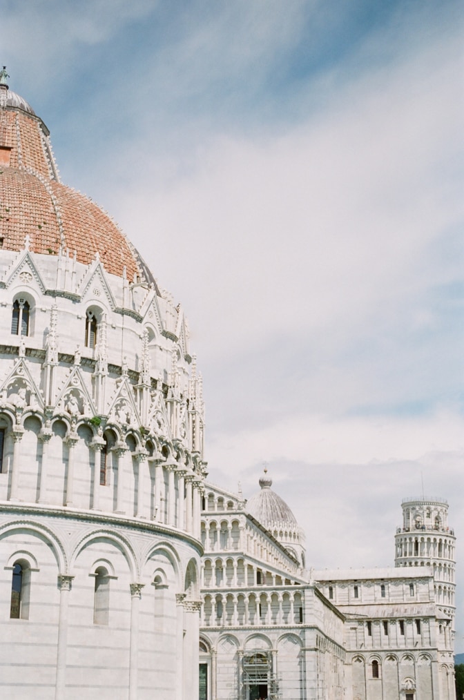 Closeup of the Baptisery in Pisa Italy