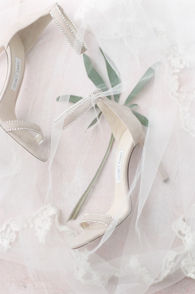 Luxury wedding shoes of Jimmy Choo in blush