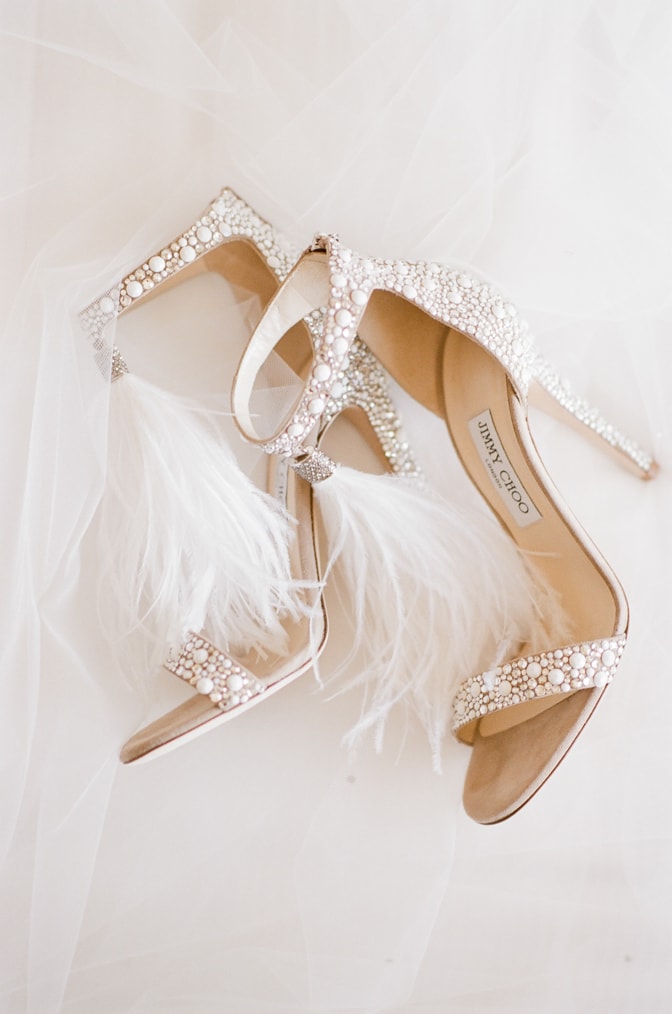 Pearl and feather Jimmy Choo shoes