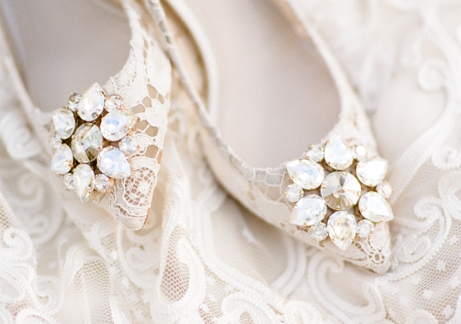 White lace luxury wedding shoes form Manolo Blahnik