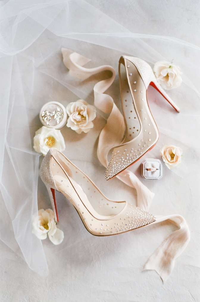 CHRISTIA LOUBOUTIN Top Vogue white strass crystal bridal pump EU37