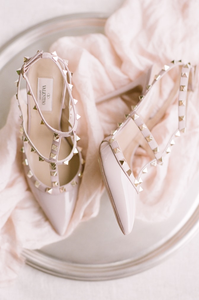 Blush rockstud Valentino shoes