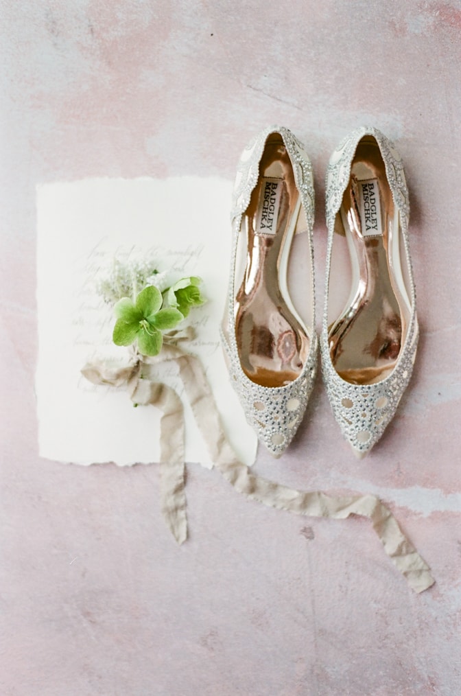 Luxury flat Badgley Mischka shoes with crystals