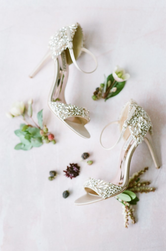 Badgley Mischka wedding shoes adorned with crystals