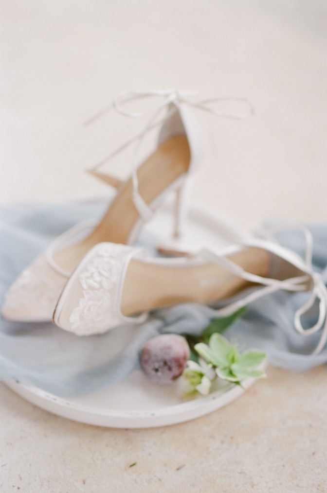 White lace wedding shoes from Bella Belle