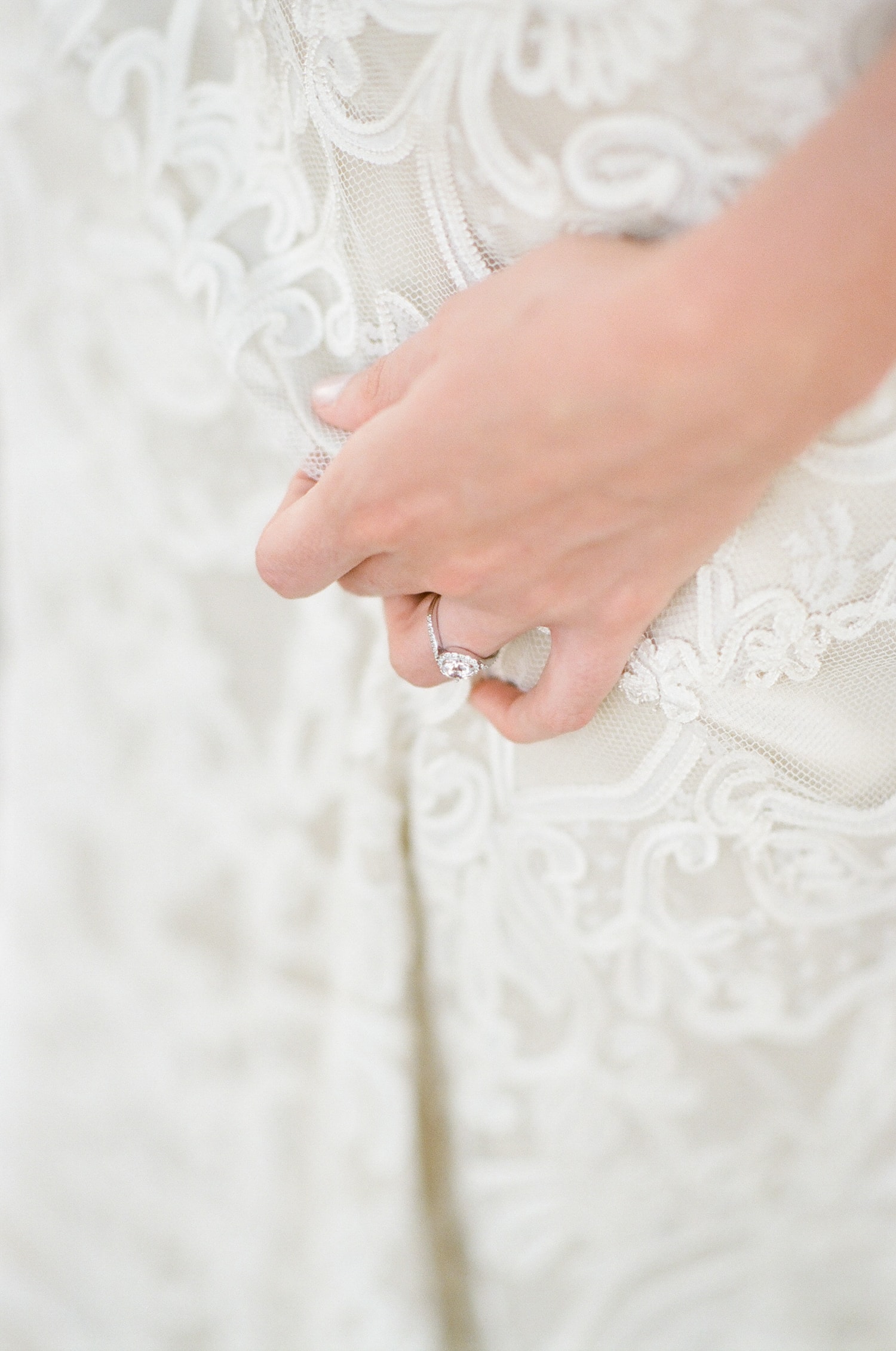 Closeup of 2-carat engagement ring