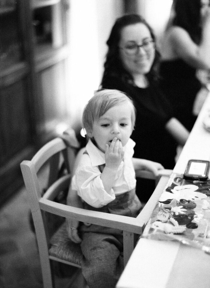 Baby at wedding reception