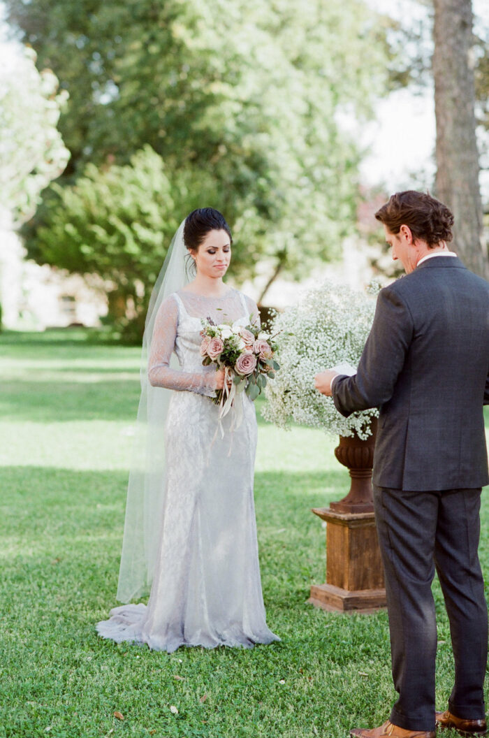 Bride and groom at wedding ceremony