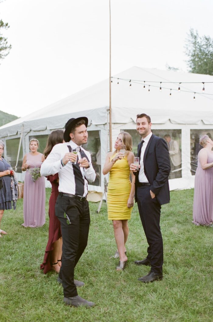 Wedding guests interacting with wedding photographer Tamara Gruner